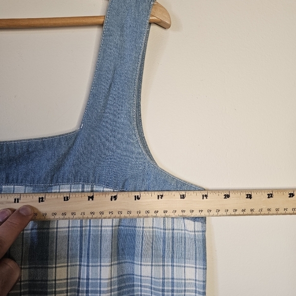 MATCH Vintage Plaid Jumper Dress Size 14 Made in USA 100% Cotton - Picture 3 of 8